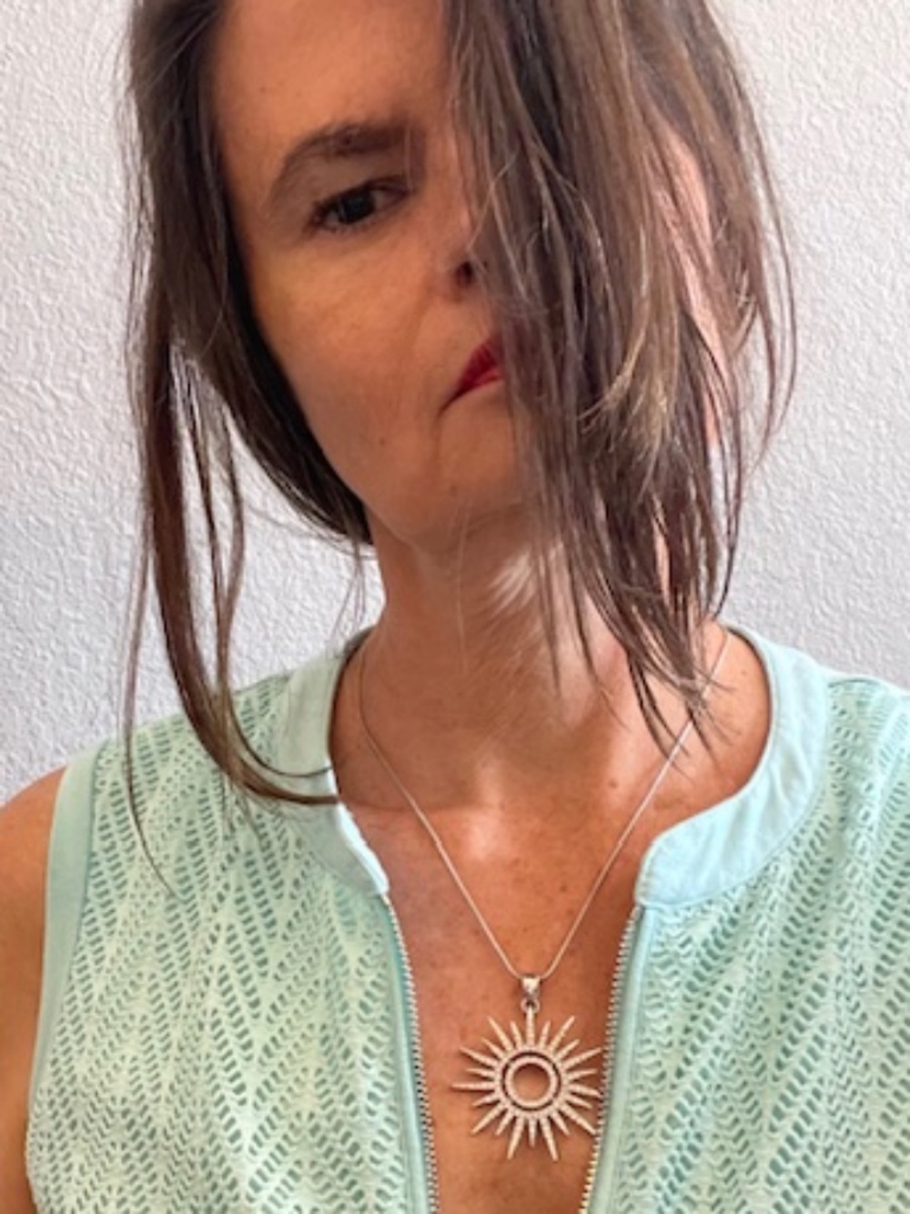 Jewels by Park Lane Crystal Sunburst Pendant Necklace | Silver Tone Celestial